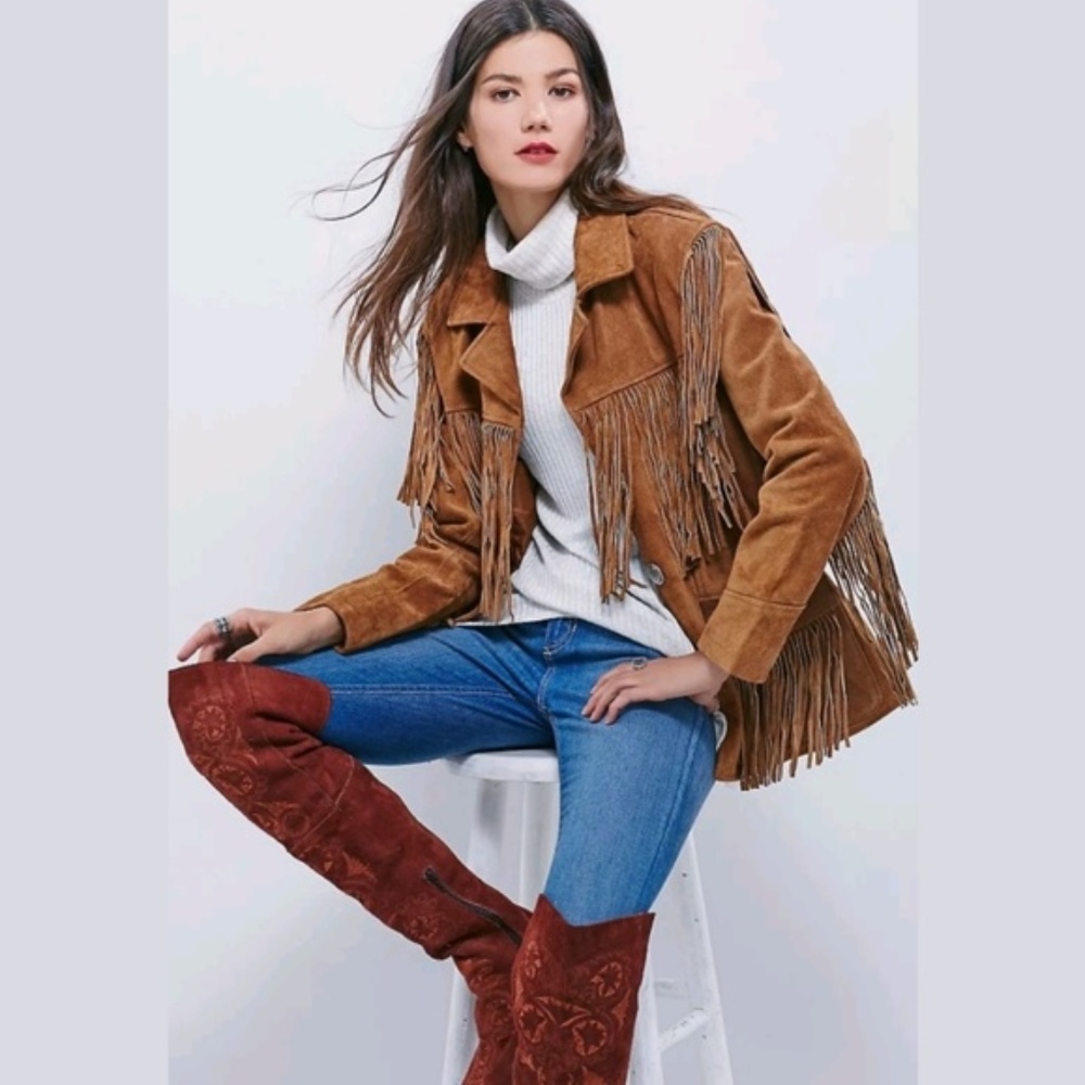 Free People x Understated Leather Fringe Jacket